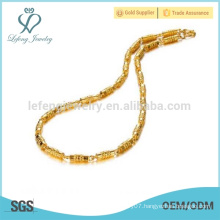 Copper plating bamboo chain,18k gold plated cuban link chain jewelry